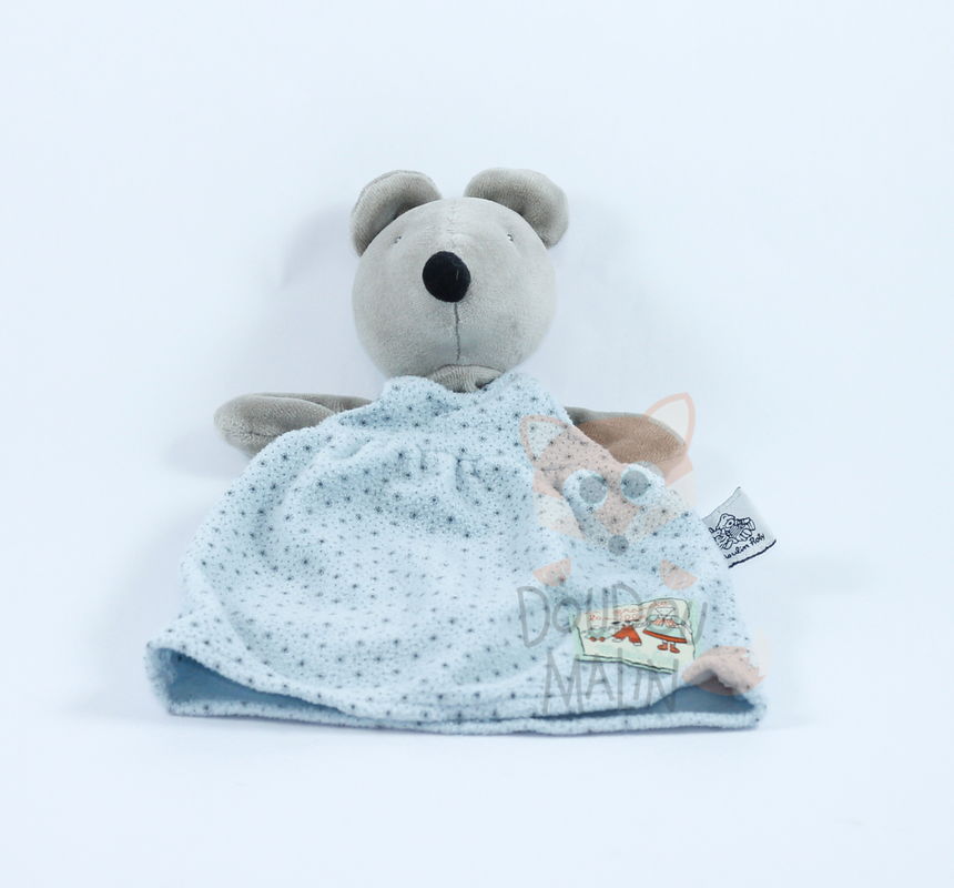  grande famille nini the mouse handpuppet grey blue dress 